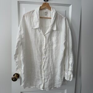 Aritzia Wilfred White Linen Casual Button-Down Shirt (washed but never worn)